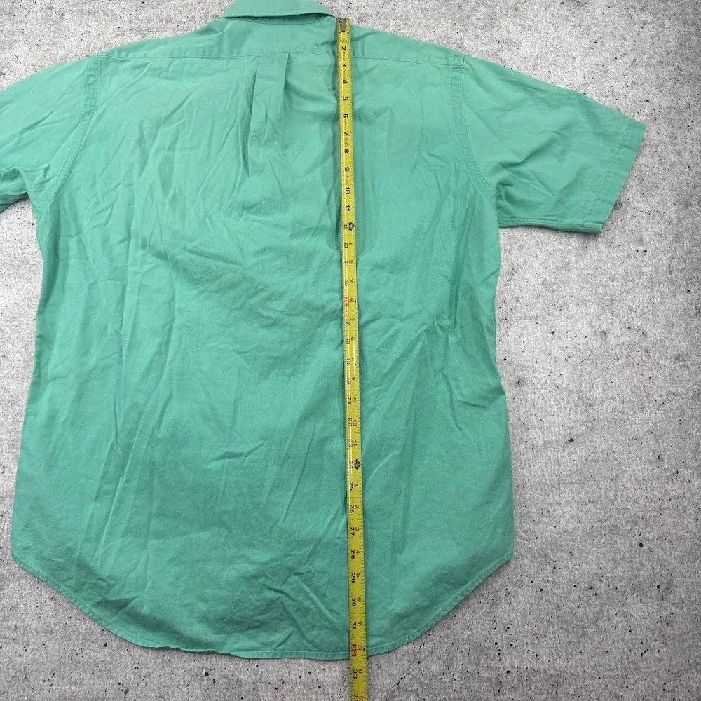 Vintage Polo Ralph Lauren Mint Green Button Down Short Sleeve Shirt Mens Medium
